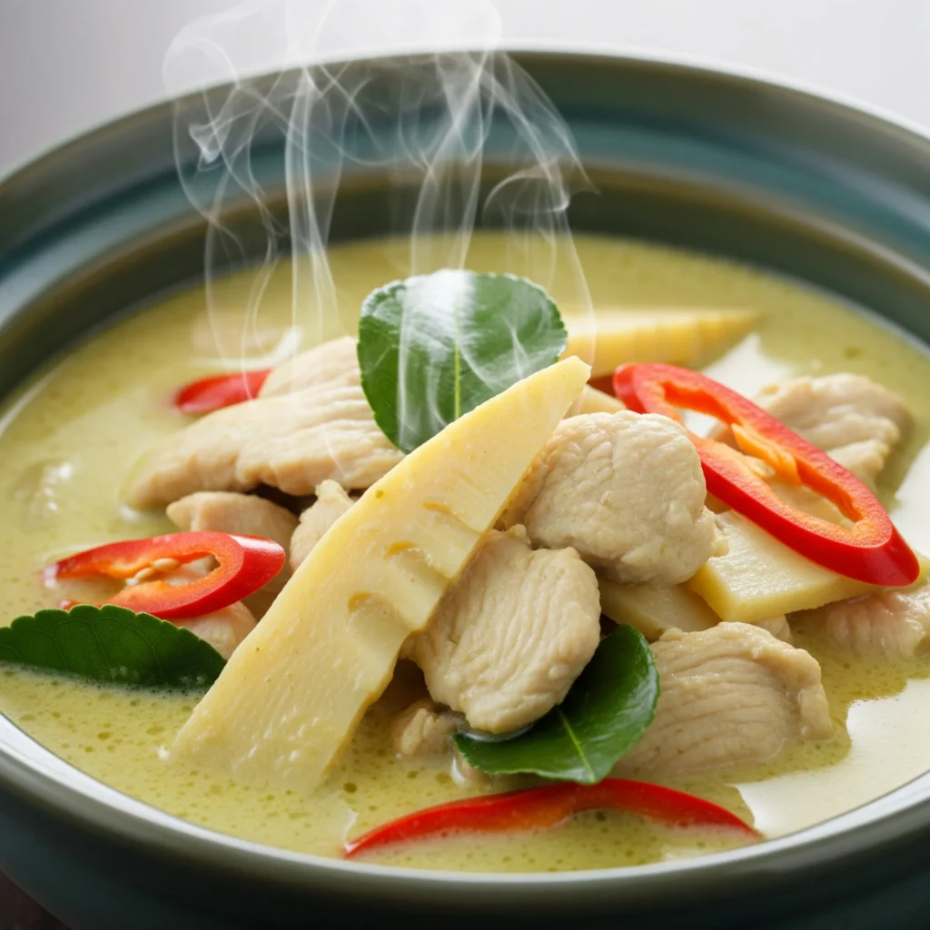 Aromatic Thai green curry, showcasing the complexity of exploring global cuisines.